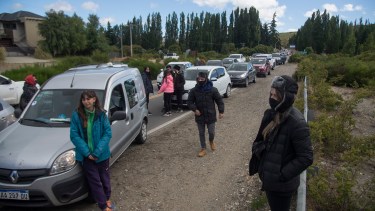 El lunes Uthgra cortó la ruta 40 durante 6 horas y el martes, media mañana. Foto: Marcelo Martinez