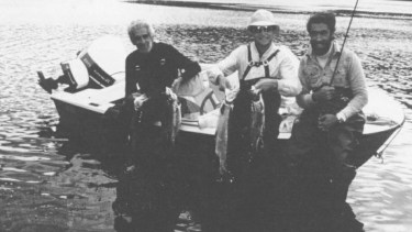 1980. Allan Fraser (izquierda) en el Paimun, con Enrique Gherardi y Juan Farías 
