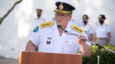 El jefe de la policía de Río Negro Osvaldo Telleria habló sobre las sanciones que podrían imponerle al comisario que reivindicó la dictadura
Foto : Marcelo Ochoa