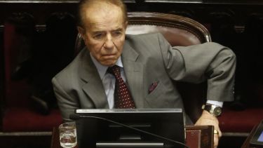En las últimas sesiones, Menem participó de manera virtual. Hacía tiempo que no asistía al recinto. Foto: archivo.-