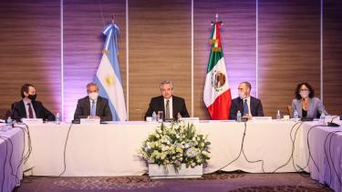 El presidente Alberto Fernández mantiene este mediodía una reunión con empresarios mexicanos que tienen inversiones en la Argentina. (Gentileza).-
