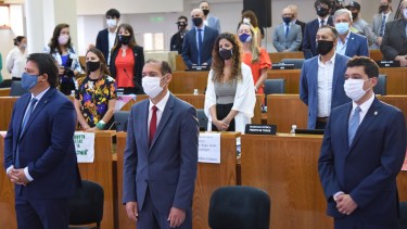 El MPN en silencio ante la advertencia de que el llamado a referendum es en realidad una reforma que modifica el espíritu de los convencionales de su propio partido (foto Florencia Salto)