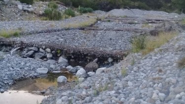 El río Ñireco registra bajo nivel de agua. Gentileza