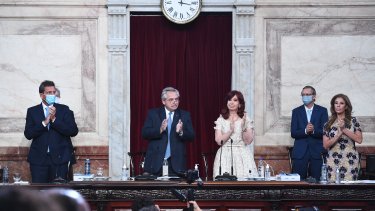 El presidente dio su discurso este mediodía. (@AgenciaTelam).-