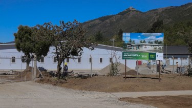 El hospital modular de Bariloche está ubicado en la ruta 82 a metros de la rotonda con avenida Pioneros. Archivo