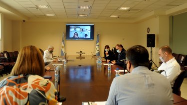 Reunión de la comisión de Asuntos Constitucionales de ayer. (Gentileza)