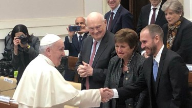 Martín Guzmán se reunió 45 minutos con el papa Francisco en el Vaticano. Foto archivo. 