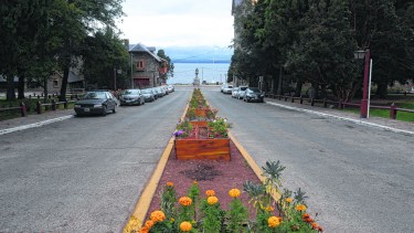 Una postal de las calles vacías de Bariloche en la cuarentena del año pasado. Foto: archivo