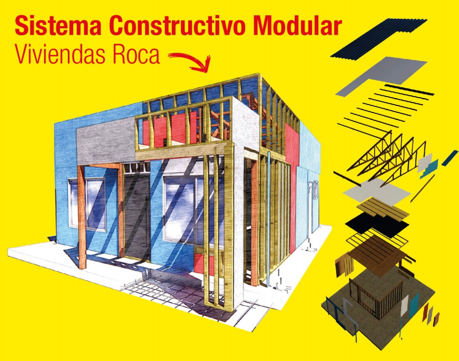 Boceto de casa realizada con sistema constructivo modular