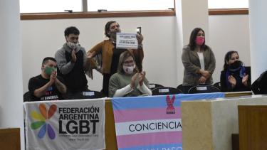 La asamblea de personas trans participó de la histórica sesión del 13 de agosto pasado (foto archivo Florencia Salto)