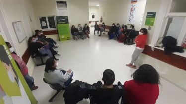Trabajadores del hospital de Jacobacci manifestaron hace unos días la preocupación ante el incremento de casos COVID. Foto: José Mellado.