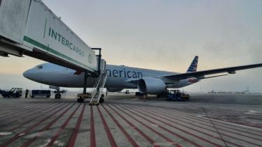 El vuelo era de American Airlines, que llegó esta mañana a Ezeiza.-