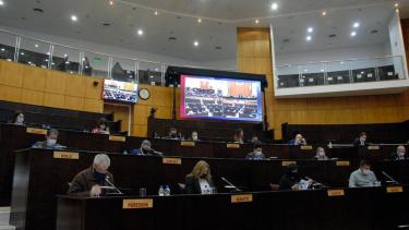 La bancada emepenista tiene nueve diputados a los que suma seis aliados. Foto: LegislaturaNqn