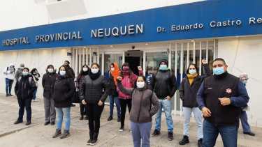 Esta mañana se realizó una conferencia para pedir el corrimiento de Millapán. (Gentileza).-