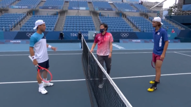 El "Peque" batalló durante dos horas en la cancha 1 del Parque de tenis de Ariake