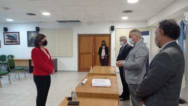 Laura Giuliani juró ante el presidente del TSJ. (Gentileza)