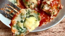 Imagen de Tomá nota de esta receta de ñoquis de papa y acelga rellenos