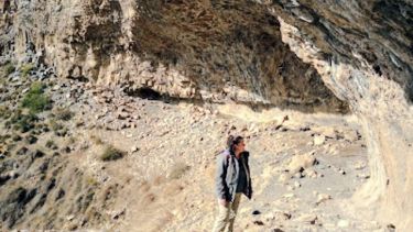 El hallazgo arqueológico en el departamento Ñorquín. Foto: Gentileza