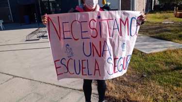 Esta tarde se realizó una protesta en la escuela. Foto: Gentileza