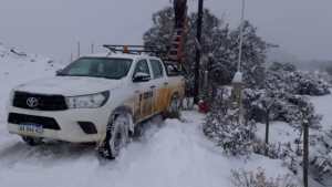 Toda la Línea Sur sin luz por el temporal de nieve y viento blanco