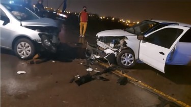 El accidente se produjo en cercanías a una estación de servicio. 