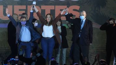 El búnker de Juntos por el Cambio tuvo grandes festejos. Foto: Télam