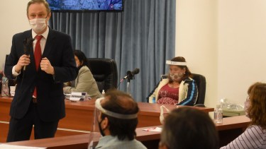 El fiscal jefe, Agustín García, fue el primero en alegar. Foto Florencia Salto.