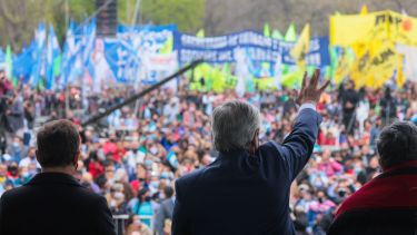 El Presidente durante uno de los últimos actos de campaña.  