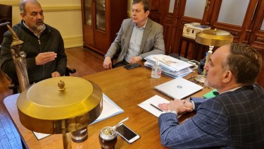 Torres se reunió con los representantes rionegrinos en el Congreso Nacional. Foto: gentileza.