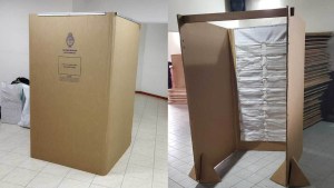 Biombos de cartón para votar en las PASO, otra novedad de la pandemia