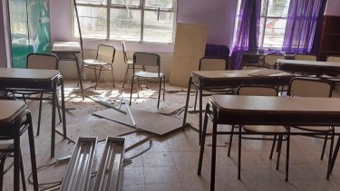 En el aula 10 se produjo el desprendimiento (Foto: gentileza)