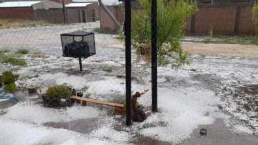Buta Ranquil se cubrió de blanco. Foto: Facebook Juan Carlos Parada