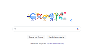 Con un doodle, Google recomienda el uso del tapabocas. 