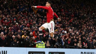 Cristiano Ronaldo y sus festejos que también son espectaculares. 