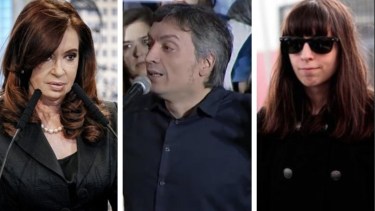 La expresidenta y sus dos hijos, Máximo y Florencia. 