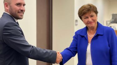 Guzman y Geogieva, titular del FMI, en una de las últimas reuniones. 