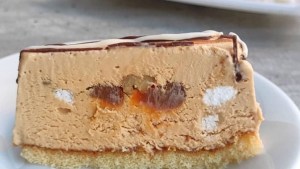 Postre helado de dulce de leche
