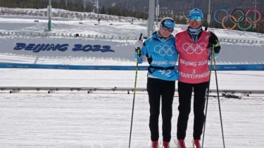 La neuquina Nahiara Díaz González ya entrena en las pistas de los JJOO de Beijing a pocos días del inicio de la competencia. Gentileza FASA