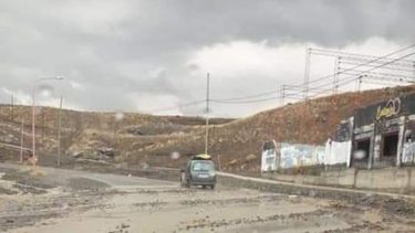 Así fue la tormenta en Las Lajas. (Gentileza Pehuen FM Las Lajas).-
