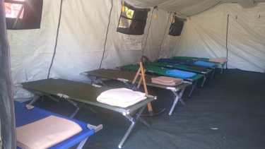 El campamento de defensa Civil de la nación permitirá a los brigadistas estar más cerca del incendio. Foto: gentileza