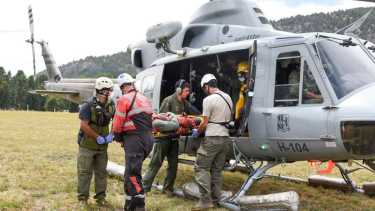 El accidente de un grupo de andinistas particulares en el volcán Lanín ocurrió ayer a las 9:30 en una zona complicada del ascenso. Gentileza