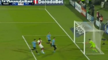 Para el árbitro y el VAR la pelota no ingresó en su totalidad.
