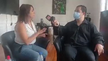 Victoria Donda en la entrevista de Canal 8 en Roca. Foto: gentileza