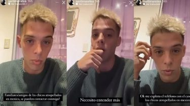 A través de redes, Santi pidió a la familia de los jóvenes que se conecten con él.-