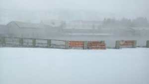 Copahue se cubrió de nieve: se suspende la semana termal, el camino está cortado