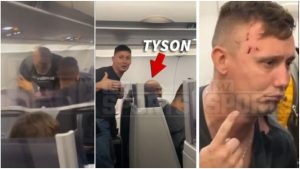 Tyson le dio una paliza a un pasajero que lo molestó en un avión