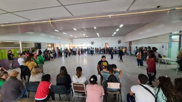 Tres escuelas de Senillosa se unieron en un reclamo por demandas edilicias. Foto: Gentileza