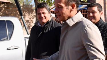 Gutiérrez, Koopmann y Gaido recorren una obra en el barrio San Lorenzo. Foto: Matías Subat