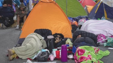 El acampe de la semana pasada ocasionó serios trastornos. 