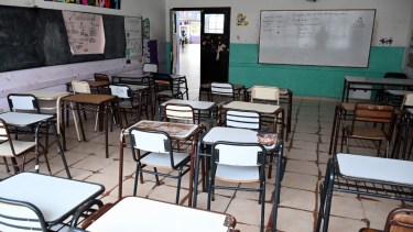 Aulas vacías en las escuelas de Viedma. Foto: Marcelo Ochoa.